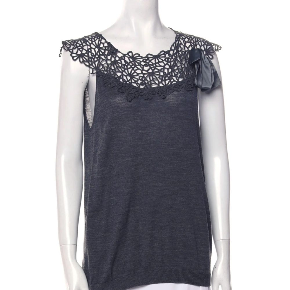 Vintage Christian Dior Wool Scoop Neck Top